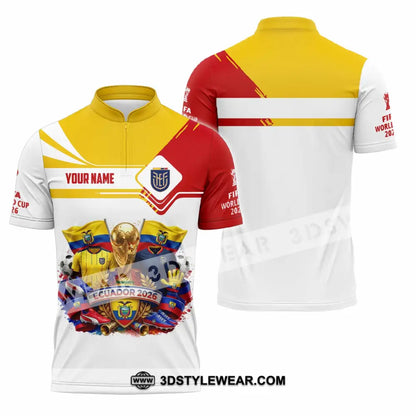 Unisex Shirt - Custom Ecuador World Cup 2026 Shirt - Zipper Polo Shirt / S - T-shirt