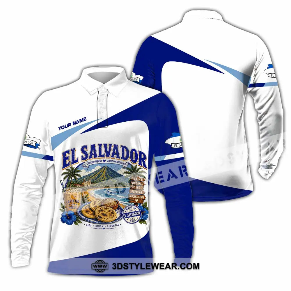 Unisex Shirt - Custom El Salvador Shirt - Long Sleeve Polo / S - T-shirt