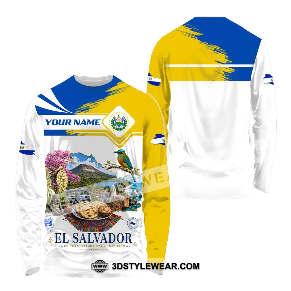 Unisex Shirt - Custom El Salvador Shirt - Long Sleeve Shirt / S - T-shirt