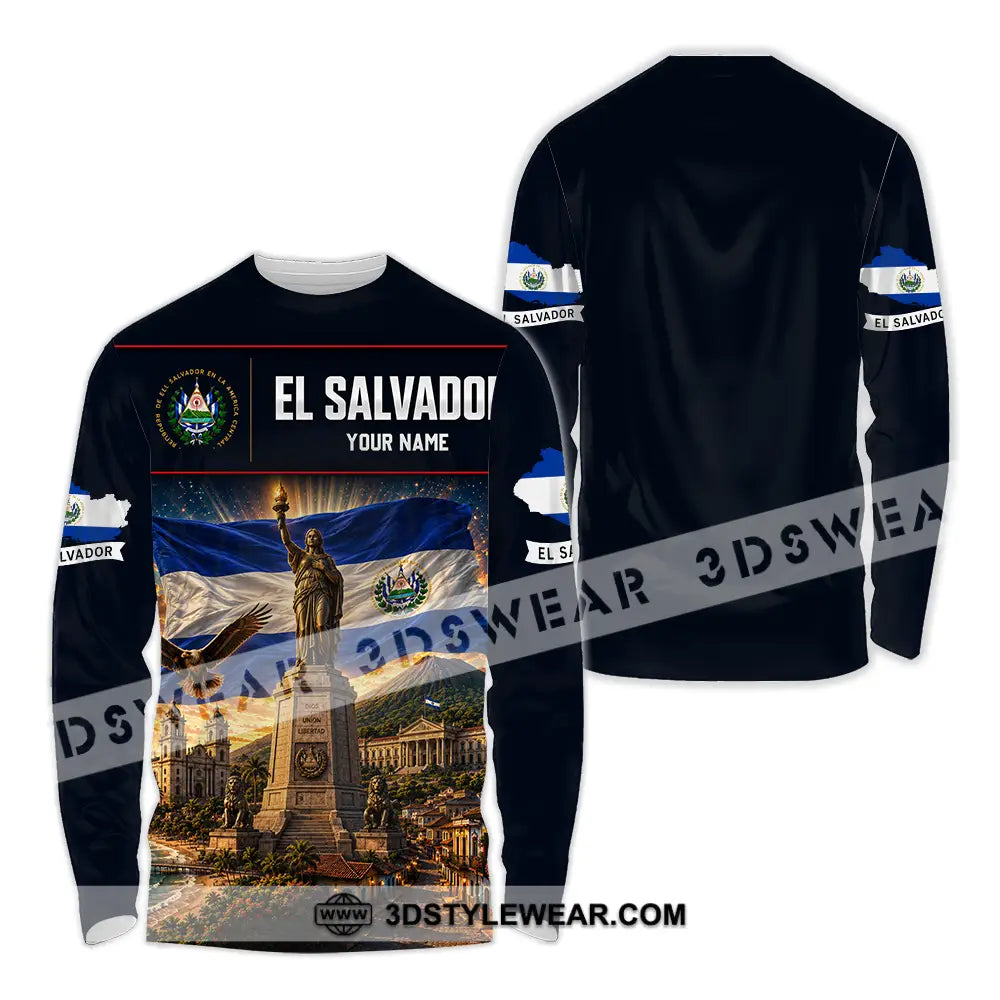 Unisex Shirt - Custom El Salvador Shirt - Long Sleeve Shirt / S - T-shirt