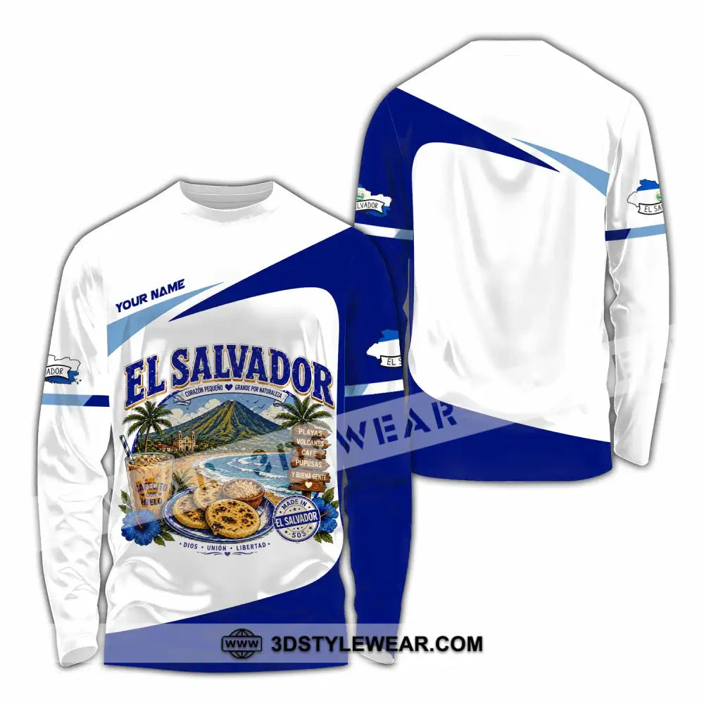 Unisex Shirt - Custom El Salvador Shirt - Long Sleeve Shirt / S - T-shirt