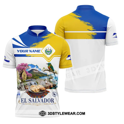 Unisex Shirt - Custom El Salvador Shirt - Zipper Polo Shirt / S - T-shirt