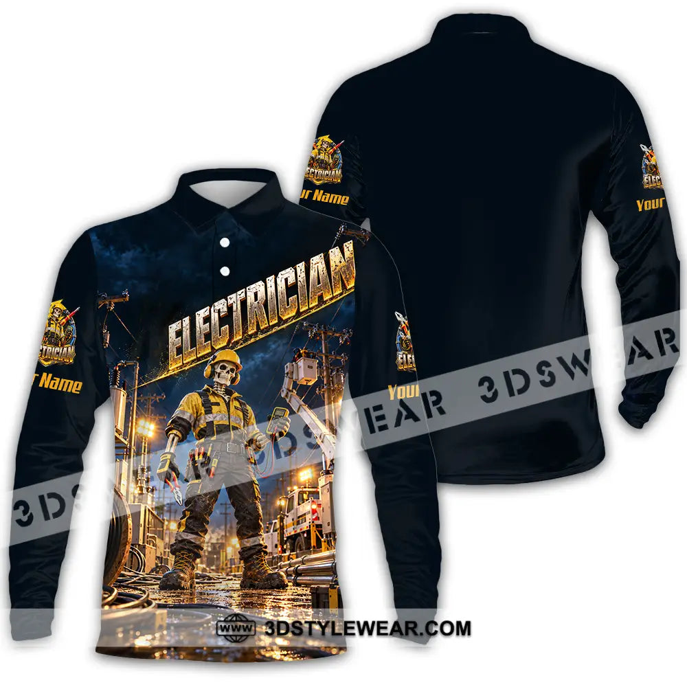 Unisex Shirt - Custom Electrician Shirt - Long Sleeve Polo / S - T-shirt