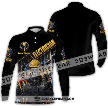 Unisex Shirt - Custom Electrician Shirt - Long Sleeve Polo / S - T-shirt