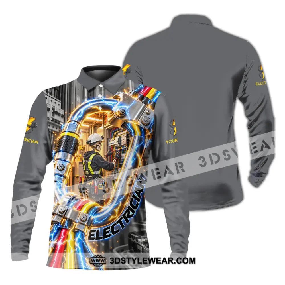 Unisex Shirt - Custom Electrician Shirt - Long Sleeve Polo / S - T-shirt