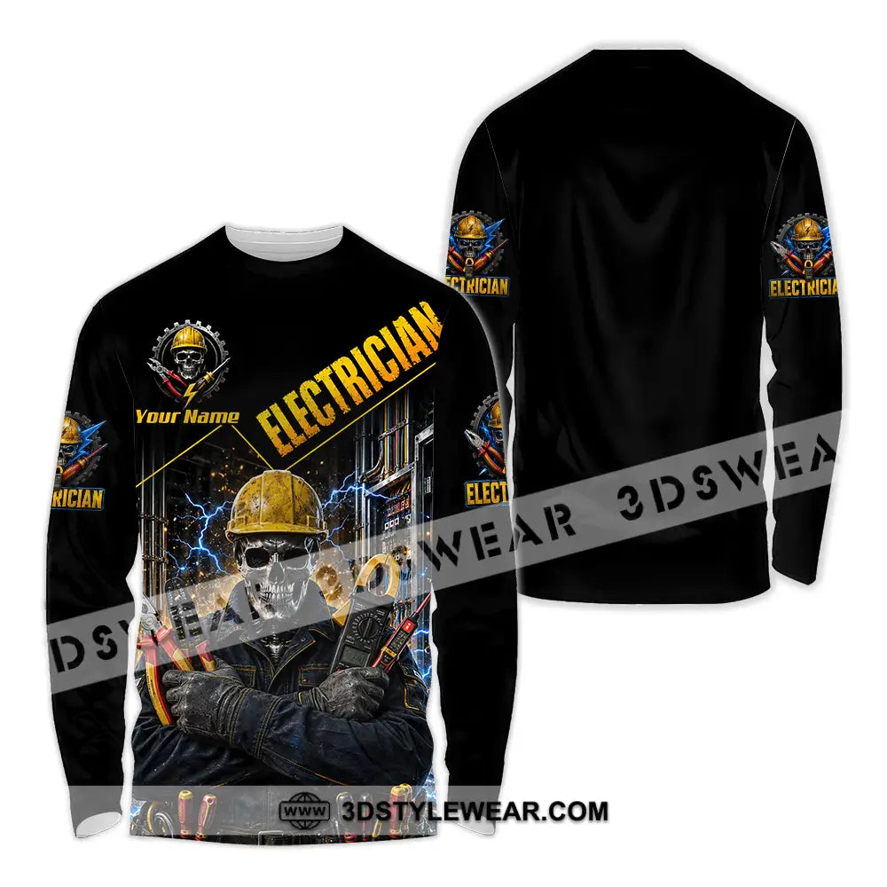 Unisex Shirt - Custom Electrician Shirt - Long Sleeve Shirt / S - T-shirt