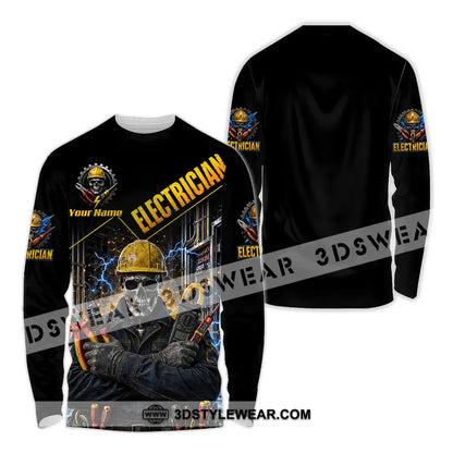 Unisex Shirt - Custom Electrician Shirt - Long Sleeve Shirt / S - T-shirt