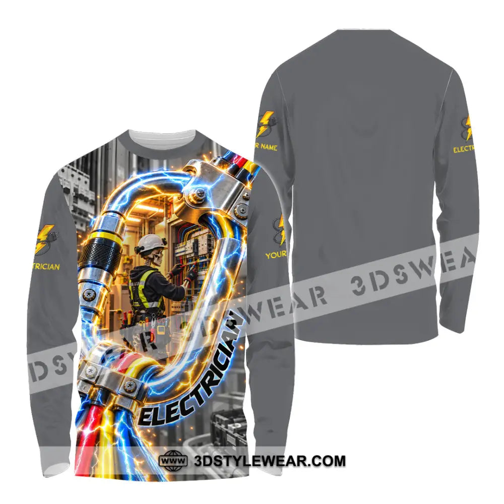 Unisex Shirt - Custom Electrician Shirt - Long Sleeve Shirt / S - T-shirt