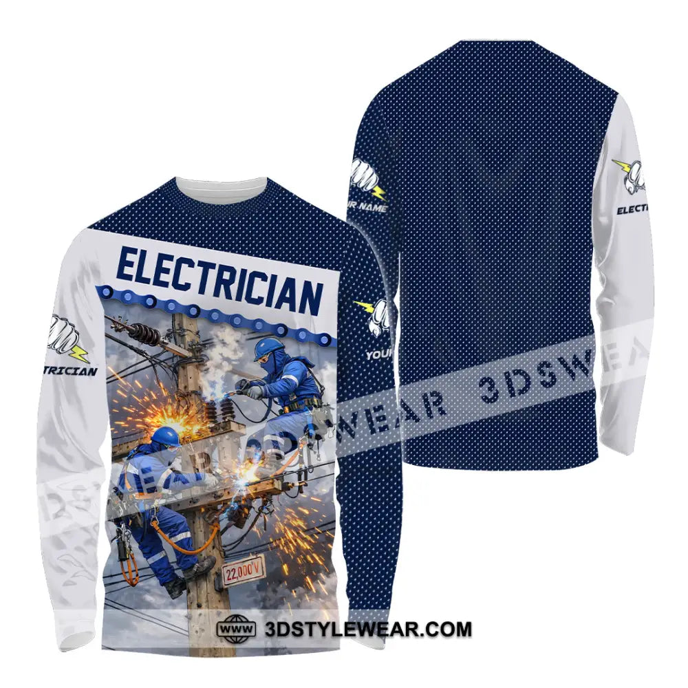 Unisex Shirt - Custom Electrician Shirt - Long Sleeve Shirt / S - T-shirt