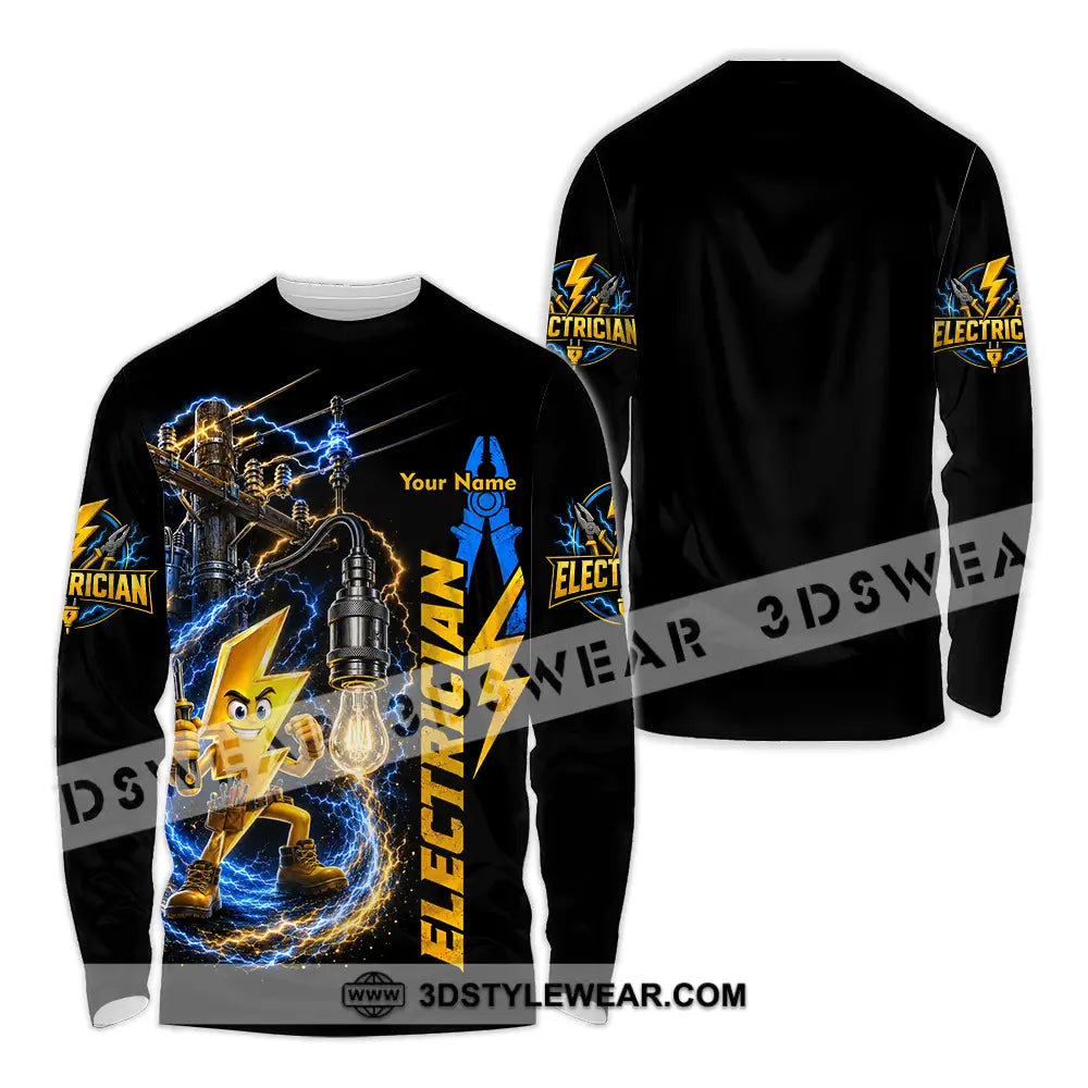 Unisex Shirt - Custom Electrician Shirt - Long Sleeve Shirt / S - T-shirt
