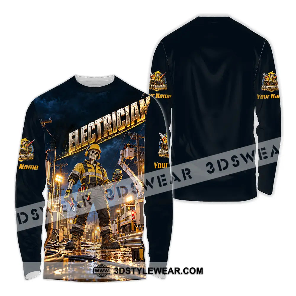 Unisex Shirt - Custom Electrician Shirt - Long Sleeve Shirt / S - T-shirt