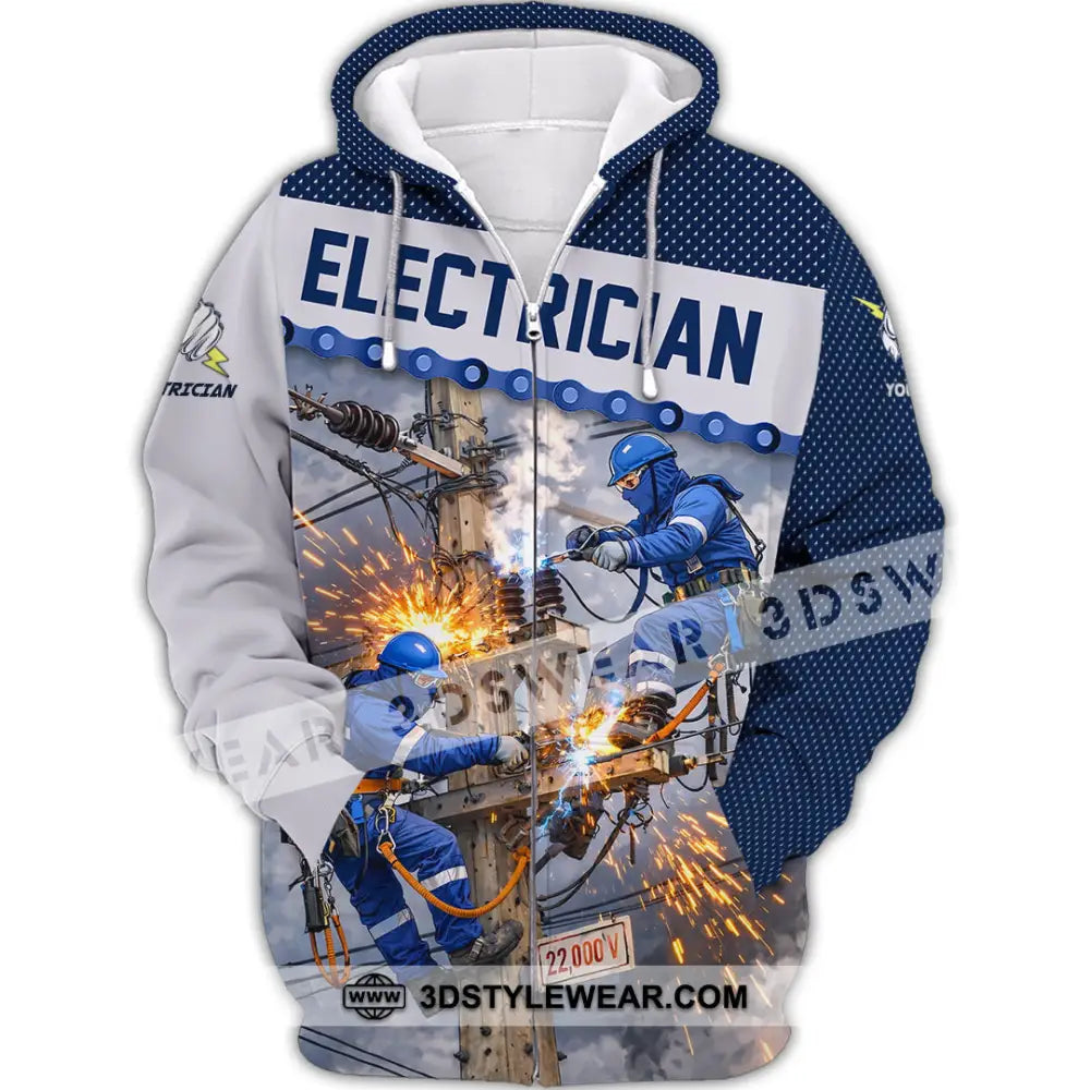Unisex Shirt - Custom Electrician Shirt - Zipper Hoodie / S - T-shirt