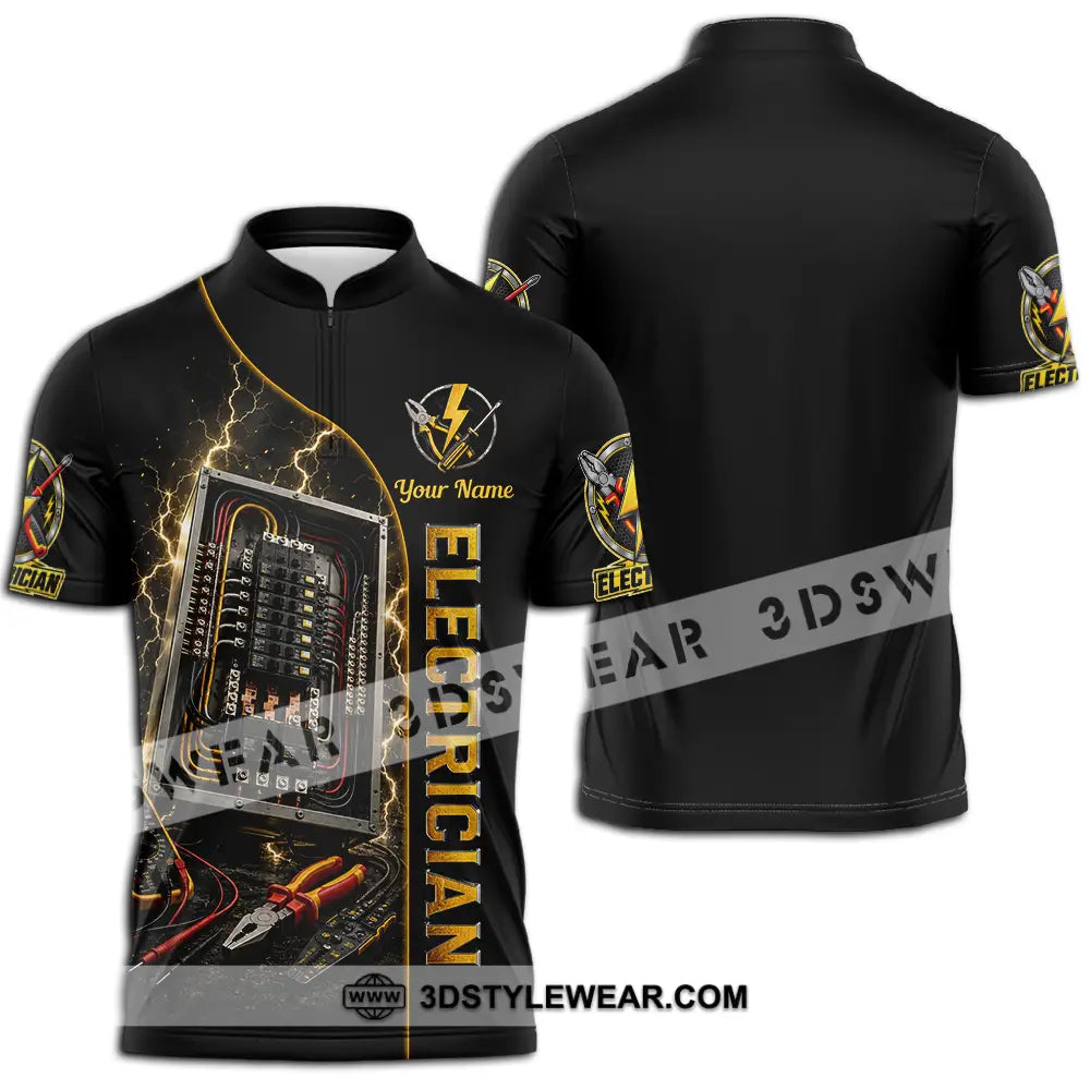 Unisex Shirt - Custom Electrician Shirt - Zipper Polo Shirt / S - T-shirt