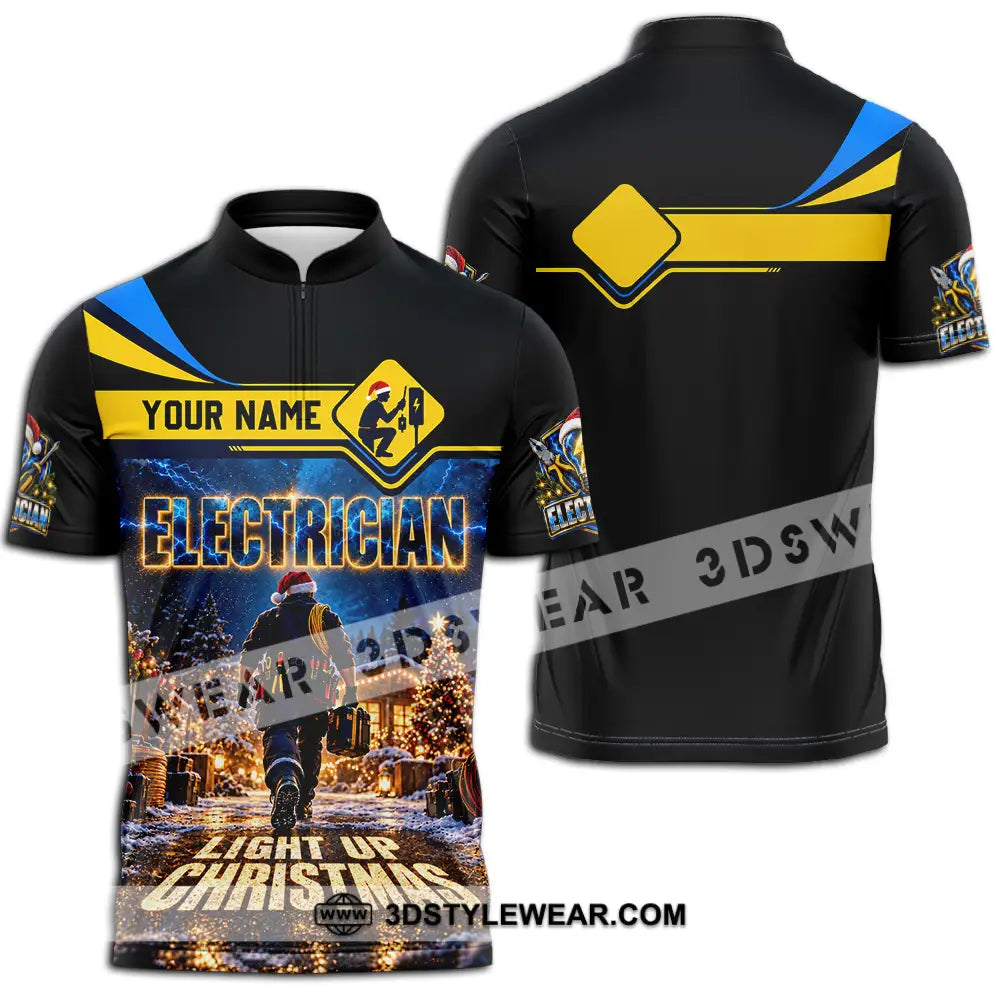 Unisex Shirt - Custom Electrician Shirt - Zipper Polo Shirt / S - T-shirt