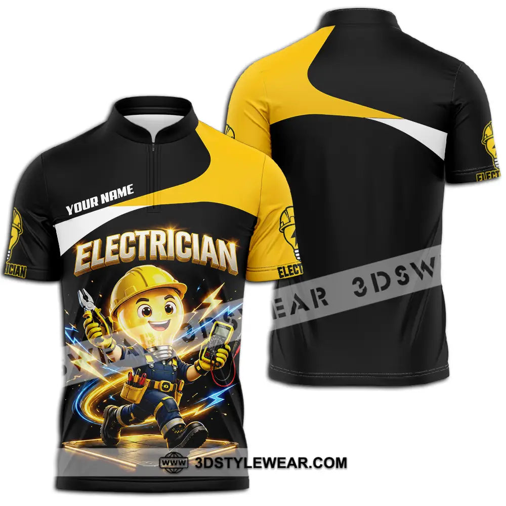 Unisex Shirt - Custom Electrician Shirt - Zipper Polo Shirt / S - T-shirt