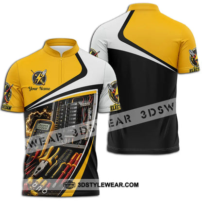 Unisex Shirt - Custom Electrician Shirt - Zipper Polo Shirt / S - T-shirt