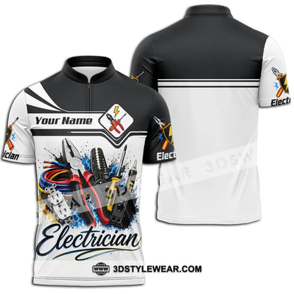 Unisex Shirt - Custom Electrician Shirt - Zipper Polo Shirt / S - T-shirt