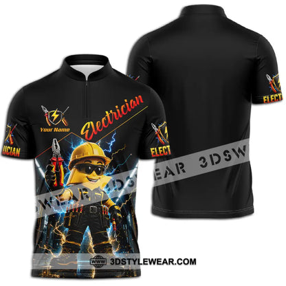 Unisex Shirt - Custom Electrician Shirt - Zipper Polo Shirt / S - T-shirt