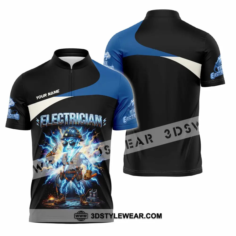 Unisex Shirt - Custom Electrician Shirt - Zipper Polo Shirt / S - T-shirt
