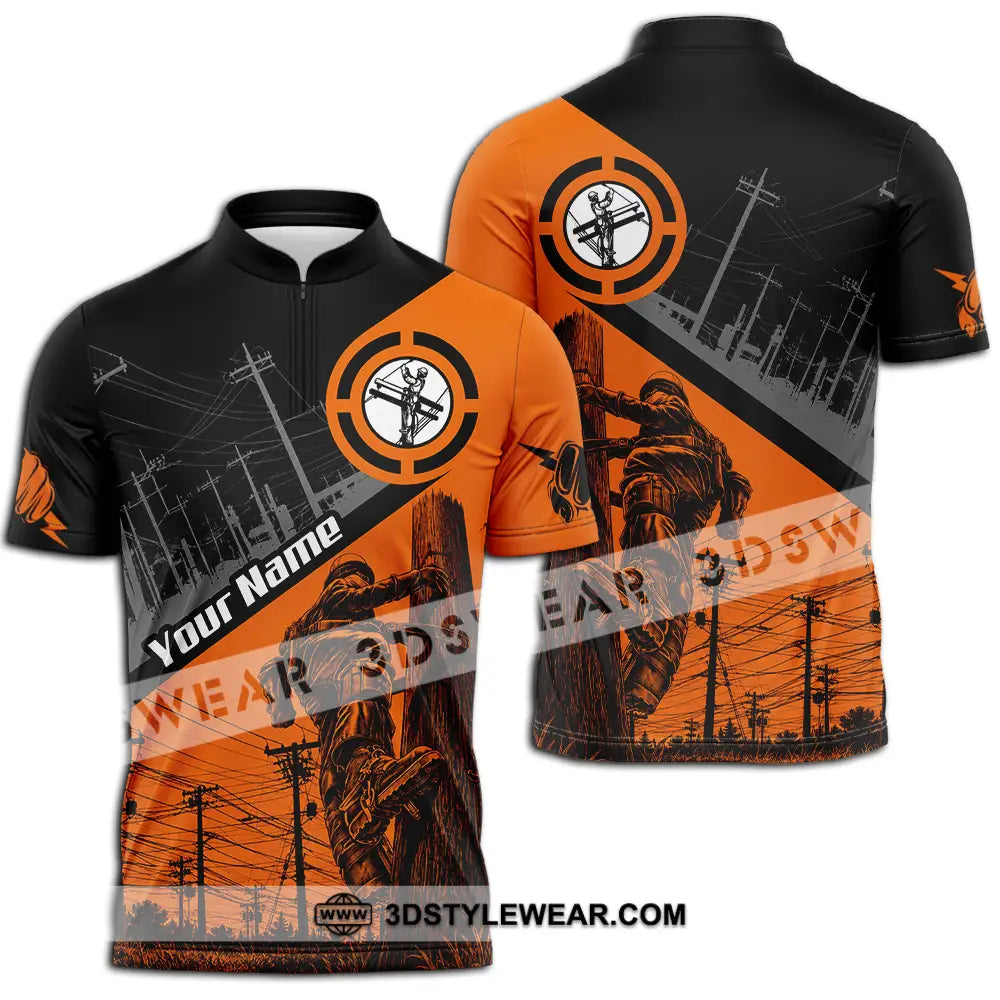 Unisex Shirt - Custom Electrician Shirt - Zipper Polo Shirt / S - T-shirt
