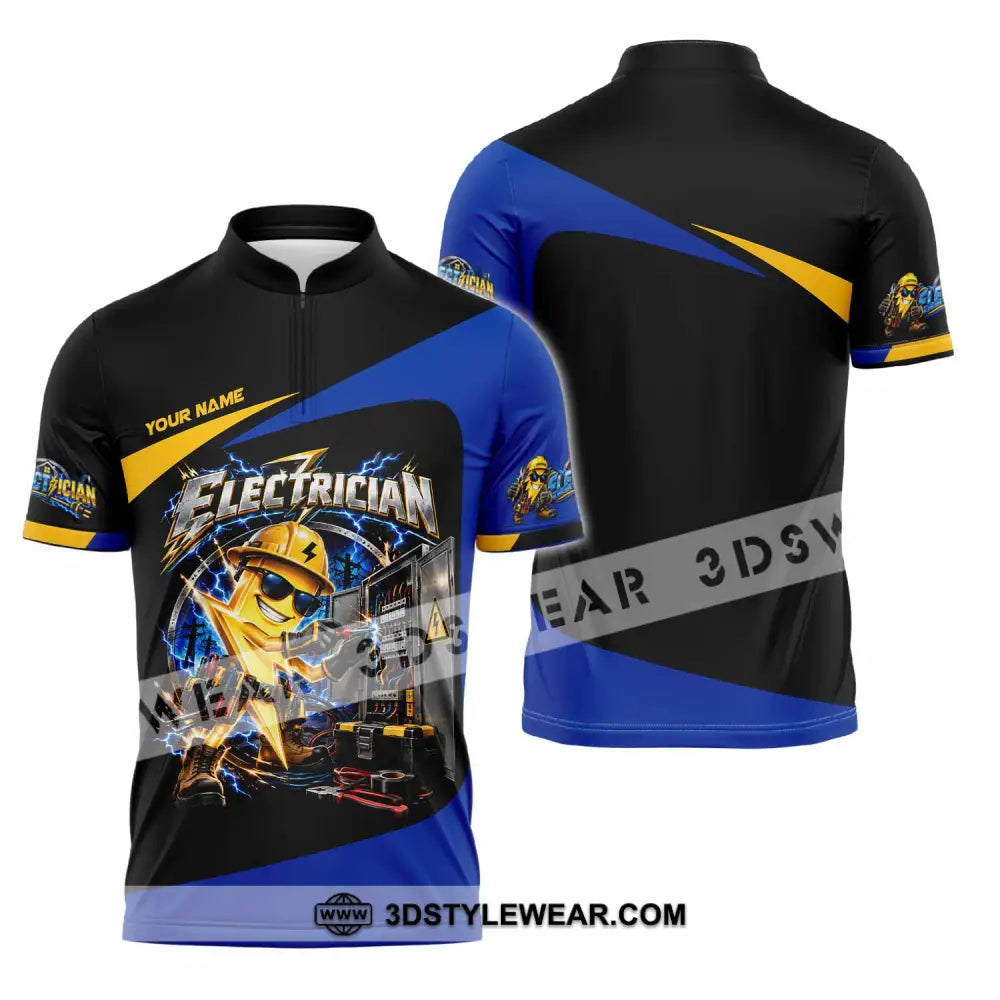 Unisex Shirt - Custom Electrician Shirt - Zipper Polo Shirt / S - T-shirt