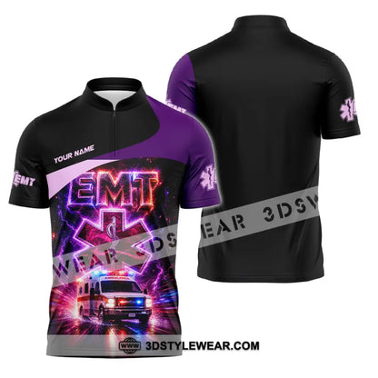 Unisex Shirt - Custom EMT Shirt - Zipper Polo Shirt / S - T-shirt