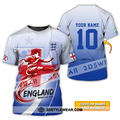 Unisex Shirt - Custom England FIFA World Cup 2026 3D Shirt T-shirt