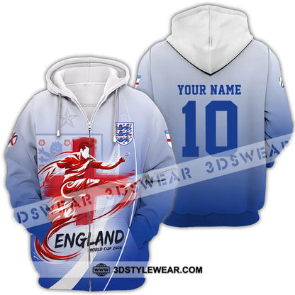 Unisex Shirt - Custom England FIFA World Cup 2026 3D Shirt Zipper Hoodie / S T-shirt