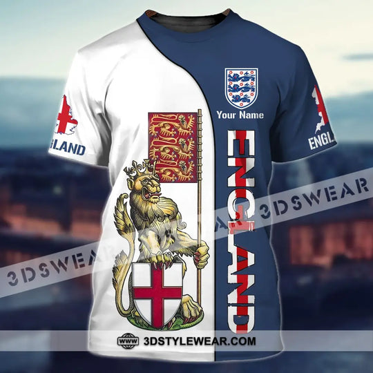 Unisex Shirt - Custom England Football Name T-Shirt, England Three Lion style option 2