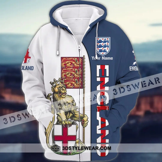 Unisex Shirt - Custom England Football Name T-Shirt, England Three Lion style option 4