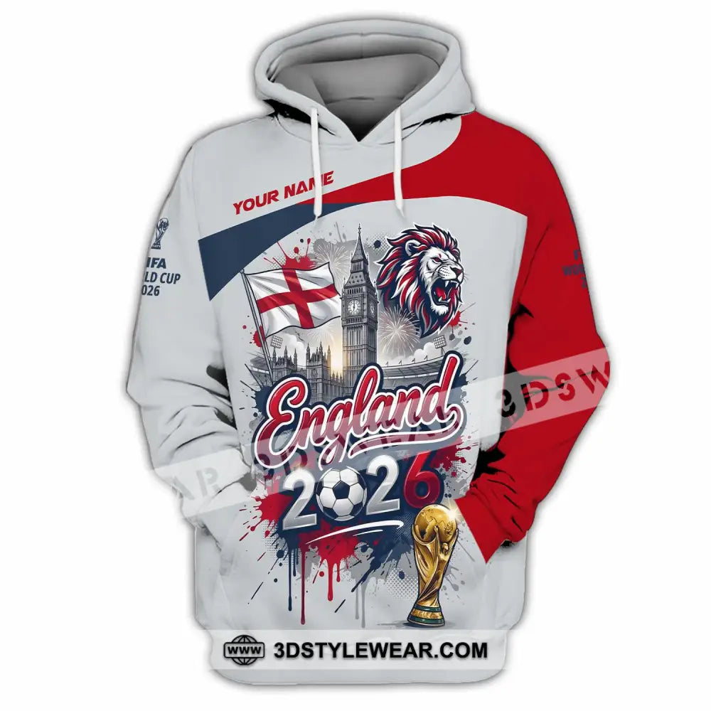 Unisex Shirt - Custom England World Cup 2026 3D Shirt - Hoodie / S - T-shirt