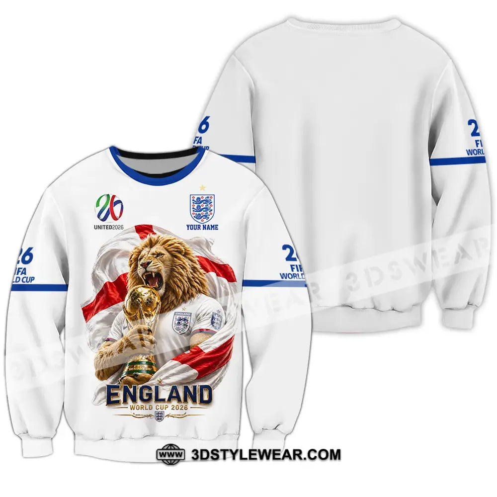 Unisex Shirt - Custom England World Cup 2026 3D Shirt - Long Sleeve / S - T-shirt