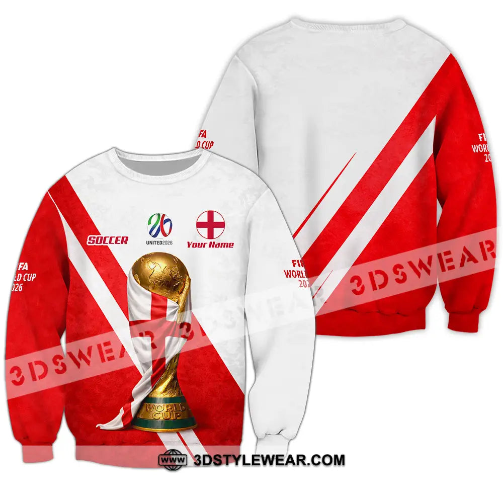 Unisex Shirt - Custom England World Cup 2026 3D Shirt - Long Sleeve / S - T-shirt