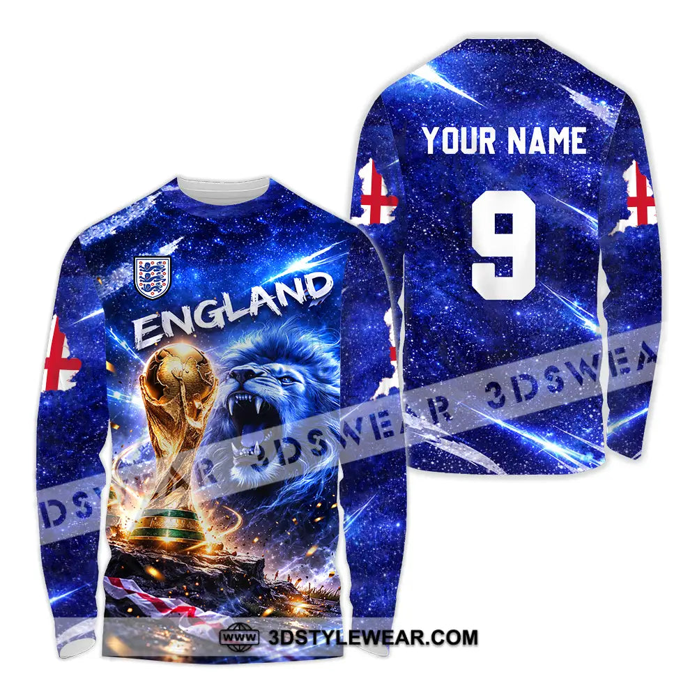 Unisex Shirt - Custom England World Cup 2026 3D Shirt Long Sleeve Shirt / S T-shirt