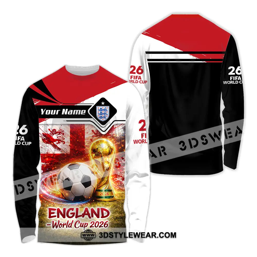 Unisex Shirt - Custom England World Cup 2026 3D Shirt - Long Sleeve Shirt / S - T-shirt