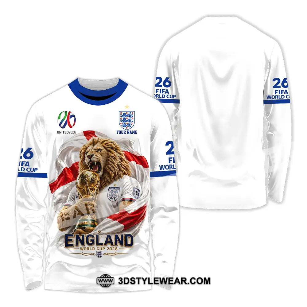 Unisex Shirt - Custom England World Cup 2026 3D Shirt - Long Sleeve Shirt / S - T-shirt