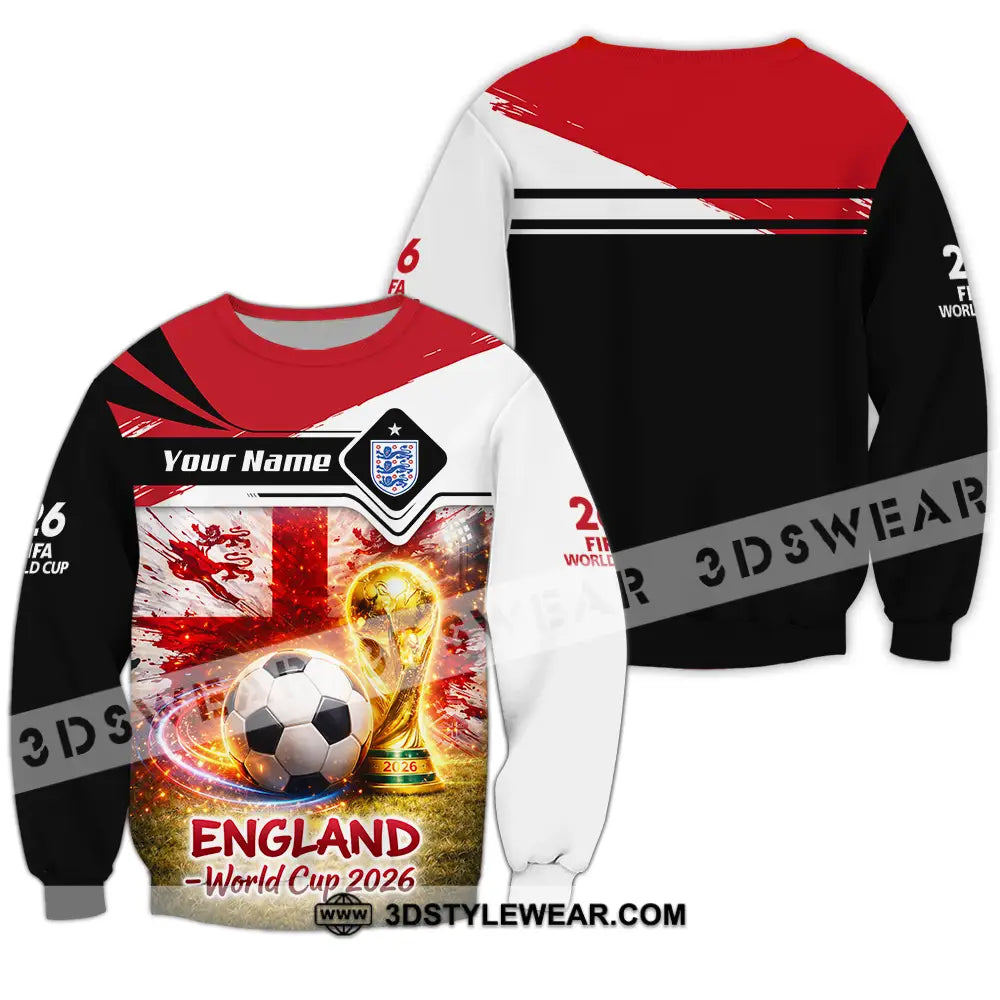 Unisex Shirt - Custom England World Cup 2026 3D Shirt - Long Sleeve / S - T-shirt