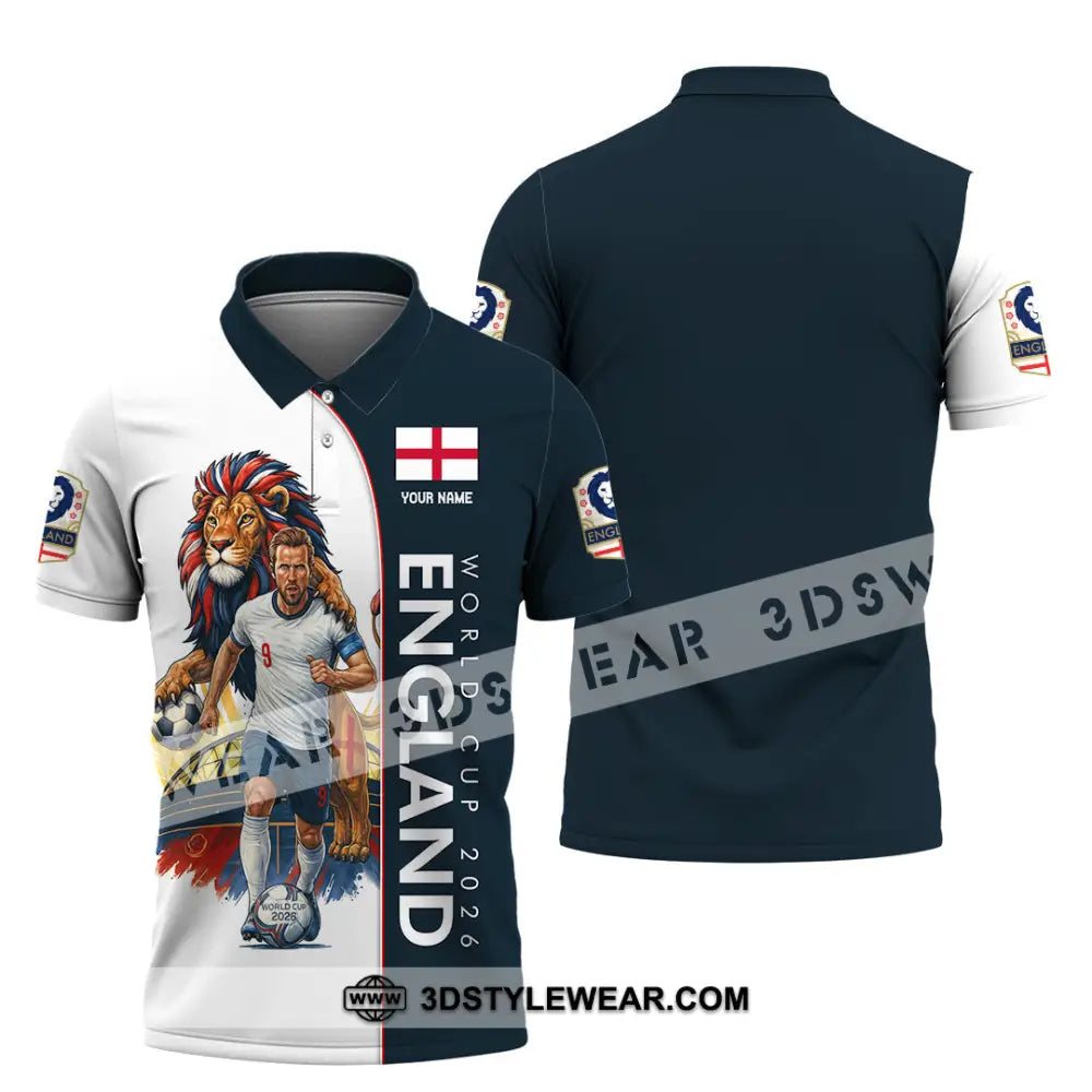 Unisex Shirt - Custom England World Cup 2026 3D Shirt Polo Shirt / S T-shirt