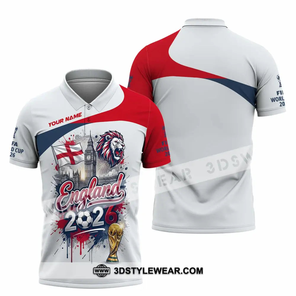 Unisex Shirt - Custom England World Cup 2026 3D Shirt - Polo Shirt / S - T-shirt