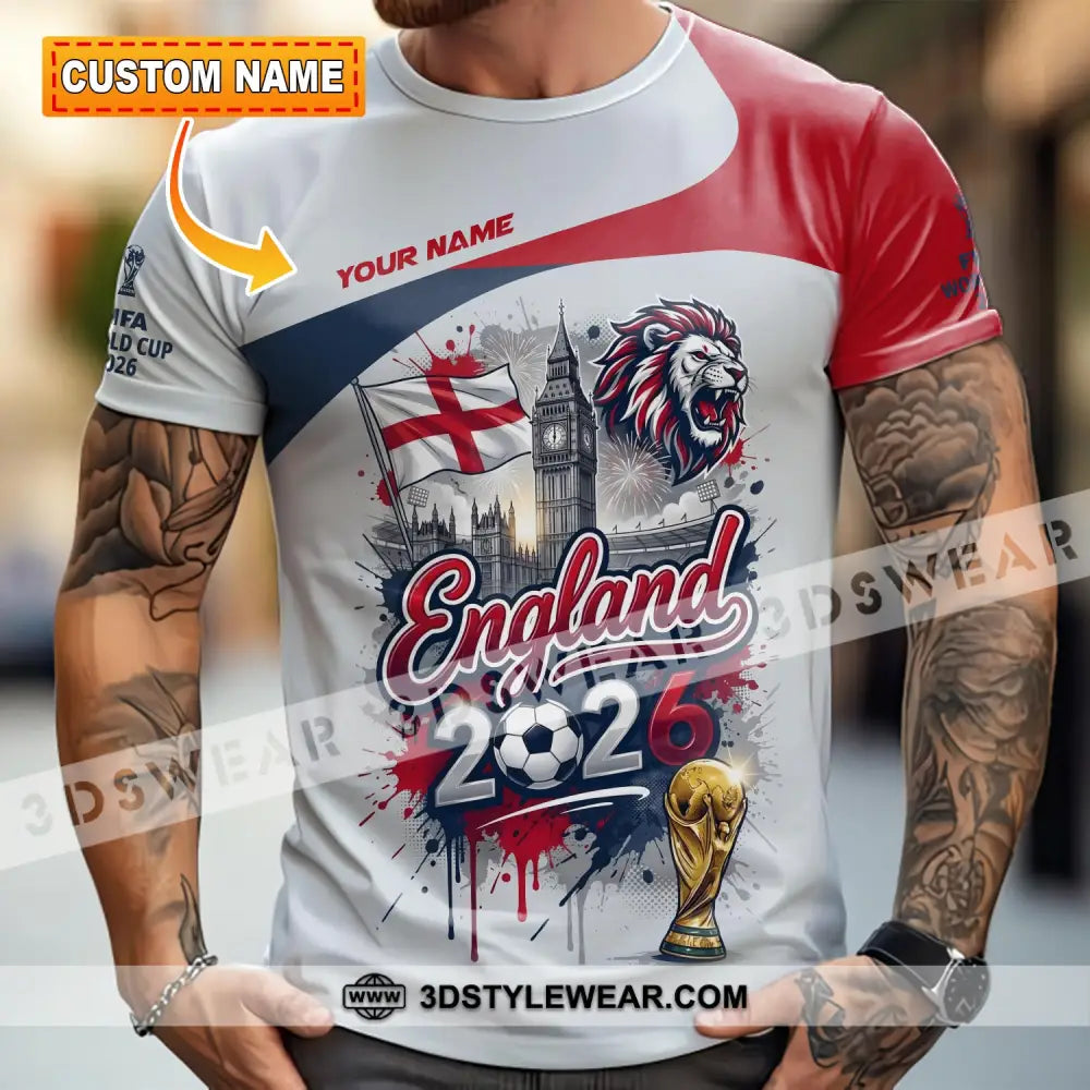 Unisex Shirt - Custom England World Cup 2026 3D Shirt - T-shirt