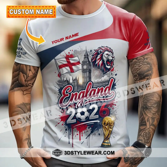 Unisex Shirt - Custom England World Cup 2026 3D Shirt style option 2