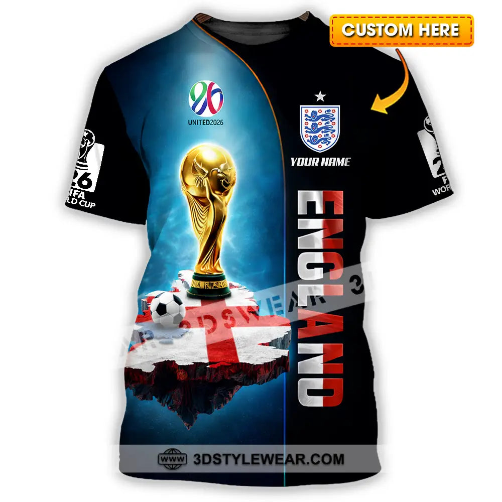 Unisex Shirt - Custom England World Cup 2026 3D Shirt - T-shirt