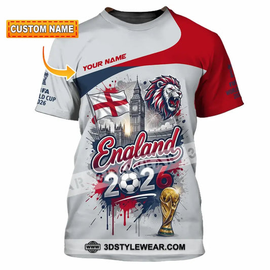 Unisex Shirt - Custom England World Cup 2026 3D Shirt - T-shirt