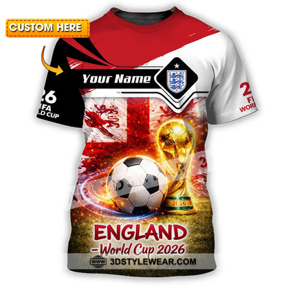 Unisex Shirt - Custom England World Cup 2026 3D Shirt - T-shirt