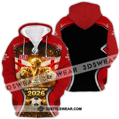 Unisex Shirt - Custom England World Cup 2026 3D Shirt - Zipper Hoodie / S - T-shirt