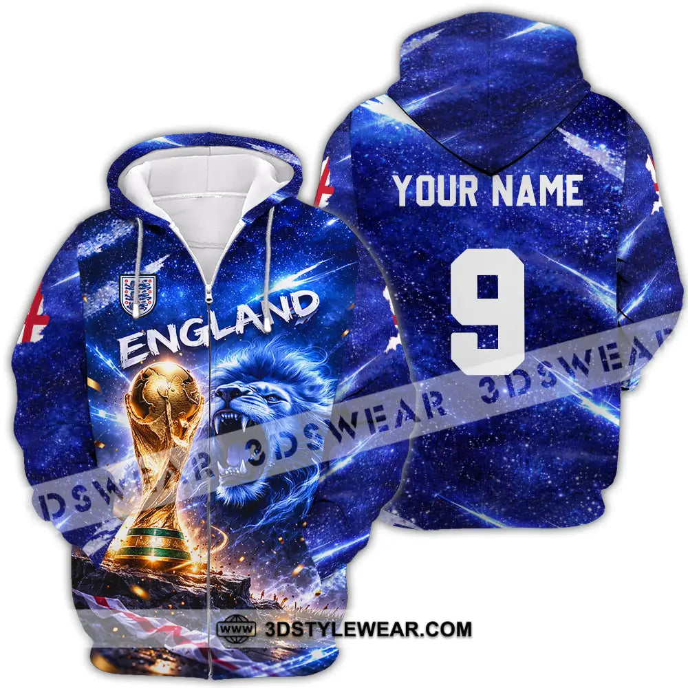 Unisex Shirt - Custom England World Cup 2026 3D Shirt Zipper Hoodie / S T-shirt