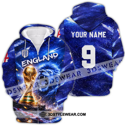 Unisex Shirt - Custom England World Cup 2026 3D Shirt Zipper Hoodie / S T-shirt