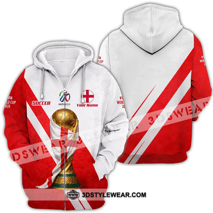 Unisex Shirt - Custom England World Cup 2026 3D Shirt - Zipper Hoodie / S - T-shirt
