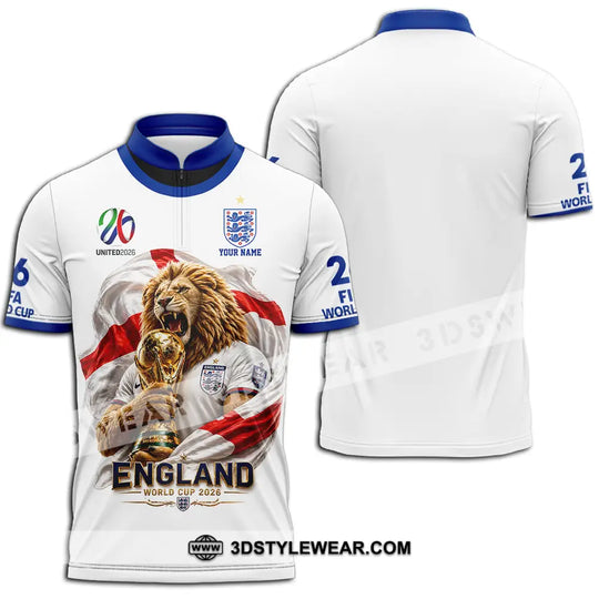 Unisex Shirt - Custom England World Cup 2026 3D Shirt style option 2