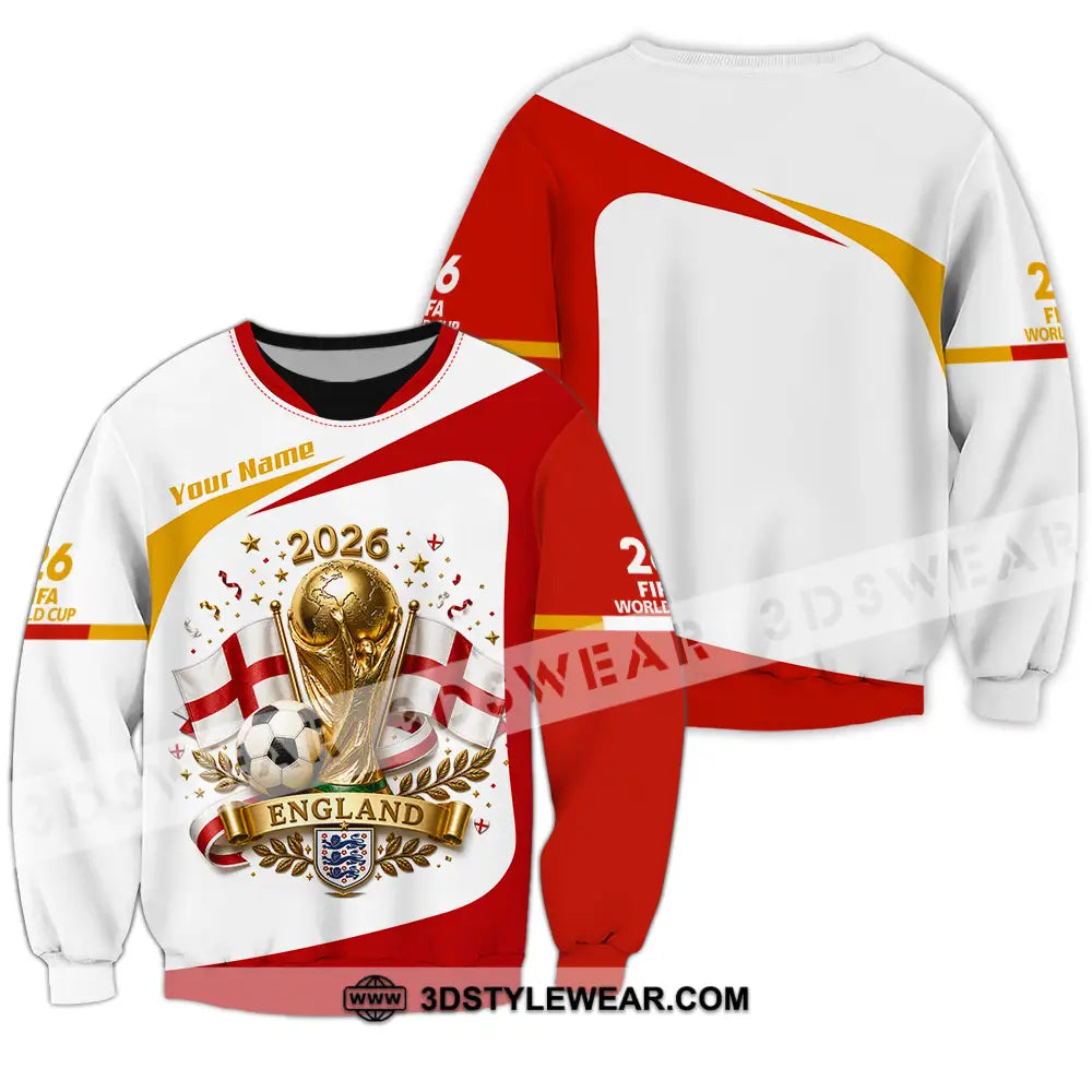 Unisex Shirt - Custom England World Cup 2026 Shirt - Long Sleeve / S - T-shirt